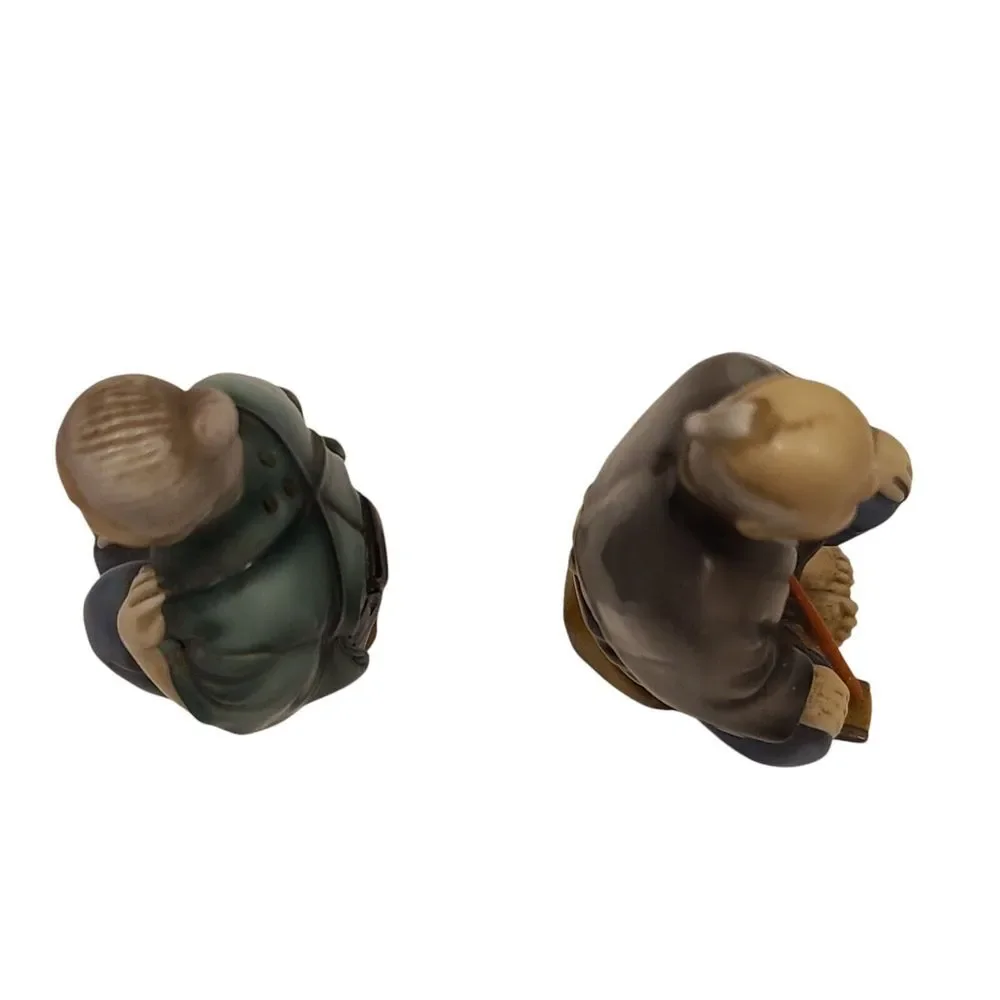 Vintage Japanese Toshikane Porcelain‎ Salt & Pepper Set Shakers Old Couple 1950s